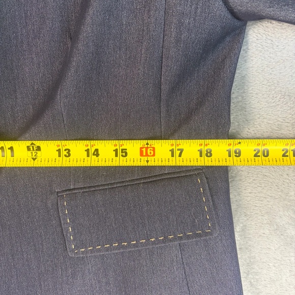 Kasper Blazer Women's 12P Denim-Blue Tailored Two-Button Notch Lapel Business - Picture 6 of 15